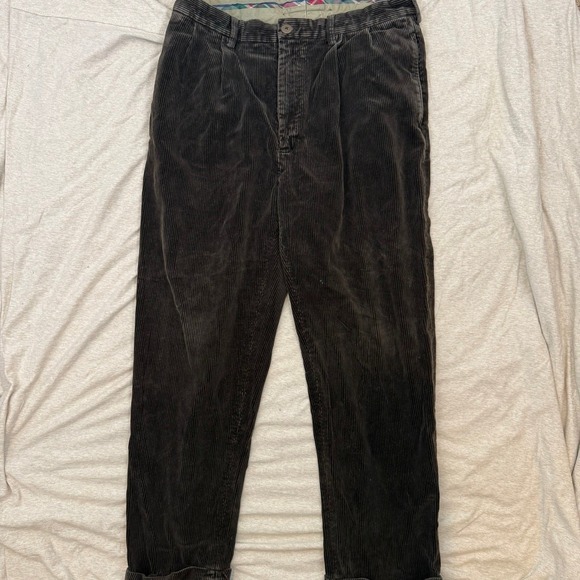 Vintage VTG Polo Ralph Lauren Andrew Corduroy Pleated Pants Mens 35x30 - Picture 14 of 15
